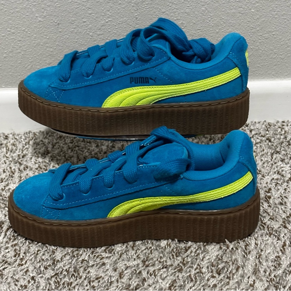 Size 6 Big Kids - PUMA x Fenty Creeper Phatty Jr - Speed Blue / Lime Pow / Gum